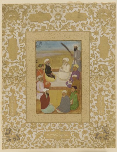 Dara Shikoh with Mian Mir and Mulla Shah by Mughal School